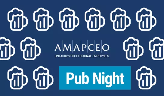 poster of beer mugs and text saying "Pub Night"